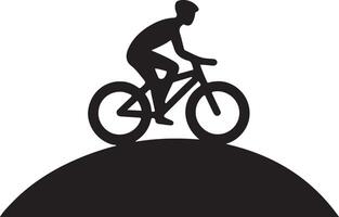 Scenic Art Cyclist Riding Uphill Scene vector
