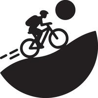 Inspirational Cyclist Uphill Silhouette Image vector