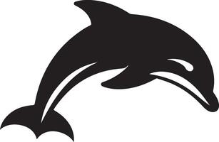 Professional Dolphin Leaping Silhouette Graphic vector