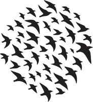 Silhouette of Birds Flying in Formation Design vector