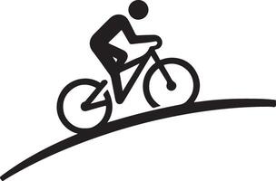 Cyclist Uphill Climb Silhouette Image vector