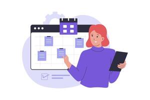 Task management illustration concept vector
