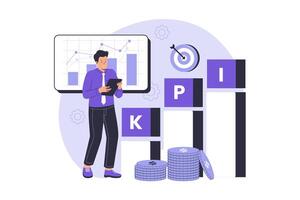 KPI key performance indicator illustration concept vector