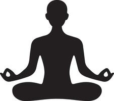 Illustration of Calm Meditating Person Silhouette vector
