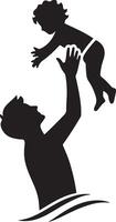 Illustrative of Child Being Lifted High in Air vector