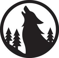 Creative Wolf Howling Top Silhouette for Branding vector