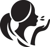 High-Quality Blowing Kiss Silhouette Image Resources vector