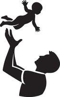 Dynamic Art Depicting Child Lift in Air vector