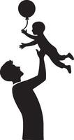 Lifting Child Silhouette Design for Creative Use vector