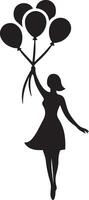 Unique Silhouette Design Featuring Person and Balloons vector