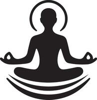Calm Aura Meditation Silhouette Design for Graphics vector