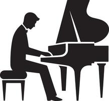 Captivating Grand Piano Player Silhouette Image Format vector