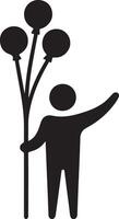 Creative Silhouette of a Person with Balloons vector