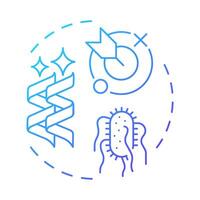 Phage display blue gradient concept icon. Molecular biology technique. Antibody production process. Round shape line illustration. Abstract idea. Graphic design. Easy to use in article vector