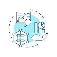 Competitive technical intelligence soft blue concept icon. Reverse engineering application. Market research. Round shape line illustration. Abstract idea. Graphic design. Easy to use in article vector