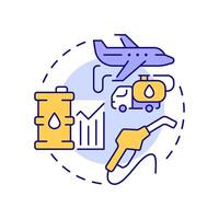 Aviation fuel services multi color concept icon. Aircraft maintenance, engineering. Round shape line illustration. Abstract idea. Graphic design. Easy to use in infographic, presentation vector