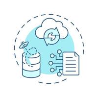 Recover lost information soft blue concept icon. Reverse engineering application. Disaster recovery. Round shape line illustration. Abstract idea. Graphic design. Easy to use in article vector