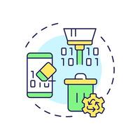 Remote wipe multi color concept icon. Data management, cyber security. System, protocols. Round shape line illustration. Abstract idea. Graphic design. Easy to use in infographic, presentation vector