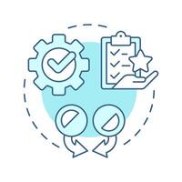 Reassemble soft blue concept icon. Reverse engineering process. Integrate, assembly components. Round shape line illustration. Abstract idea. Graphic design. Easy to use in article vector