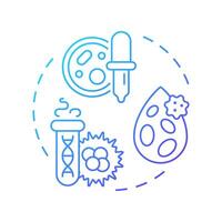 Adoptive cell therapy blue gradient concept icon. Immunotherapy type. Cancer treatment. Lab equipment. Round shape line illustration. Abstract idea. Graphic design. Easy to use in article vector