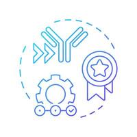 Antibody supply blue gradient concept icon. Production process. Delivery to laboratory and quality control. Round shape line illustration. Abstract idea. Graphic design. Easy to use in article vector