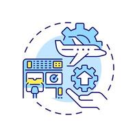 Airframe modification multi color concept icon. Aircraft maintenance, engineering. Round shape line illustration. Abstract idea. Graphic design. Easy to use in infographic, presentation vector