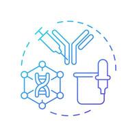 Antibody sequencing blue gradient concept icon. Antibody production process. Genetic code. Cell structure. Round shape line illustration. Abstract idea. Graphic design. Easy to use in article vector