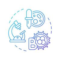 B-cell harvesting blue gradient concept icon. Antibody production. Hybridoma technology. B-lymphocytes. Round shape line illustration. Abstract idea. Graphic design. Easy to use in article vector