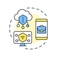 COBO multi color concept icon. Corporate devices, business only. Security, protection. Round shape line illustration. Abstract idea. Graphic design. Easy to use in infographic, presentation vector