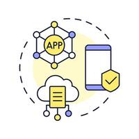 MDM multi color concept icon. Mobile device management. Cloud data, software. Technology, system. Round shape line illustration. Abstract idea. Graphic design. Easy to use in infographic, presentation vector