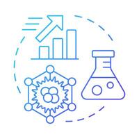 Cytokines blue gradient concept icon. Immunotherapy type. Small proteins. Cell signaling. Immune system booster. Round shape line illustration. Abstract idea. Graphic design. Easy to use in article vector