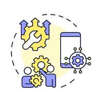 MAM multi color concept icon. Mobile application management. Teamwork software, organization. Round shape line illustration. Abstract idea. Graphic design. Easy to use in infographic, presentation vector