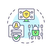 Security enforcement multi color concept icon. Personal information, access control. Round shape line illustration. Abstract idea. Graphic design. Easy to use in infographic, presentation vector