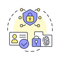 MIM multi color concept icon. Mobile identity management. Access control, privacy. Round shape line illustration. Abstract idea. Graphic design. Easy to use in infographic, presentation vector