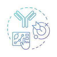Hybridoma screening blue gradient concept icon. Antibody production process. Testing cells. Data analysis. Round shape line illustration. Abstract idea. Graphic design. Easy to use in article vector