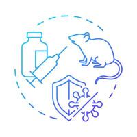 Immunization blue gradient concept icon. Hybridoma technology. Antibody production. Laboratory mouse. Round shape line illustration. Abstract idea. Graphic design. Easy to use in article vector