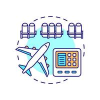 Wide body aircraft multi color concept icon. Aviation services, transportation. Round shape line illustration. Abstract idea. Graphic design. Easy to use in infographic, presentation vector