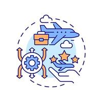 Business aircraft multi color concept icon. Private jet, luxury service. Commercial airplane. Round shape line illustration. Abstract idea. Graphic design. Easy to use in infographic, presentation vector