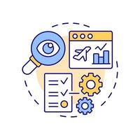 Aircraft reporting multi color concept icon. Regulatory compliance, statistics. Round shape line illustration. Abstract idea. Graphic design. Easy to use in infographic, presentation vector