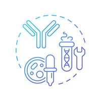 Recombinant antibody expression blue gradient concept icon. Production process. Biotechnology. Protein synthesis. Round shape line illustration. Abstract idea. Graphic design. Easy to use in article vector