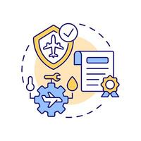Aviation safety multi color concept icon. Regulatory compliance, certification. Round shape line illustration. Abstract idea. Graphic design. Easy to use in infographic, presentation vector