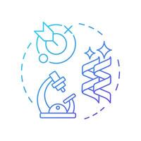 Antibody target validation blue gradient concept icon. Antibody discovery stage. Laboratory research. Round shape line illustration. Abstract idea. Graphic design. Easy to use in article vector