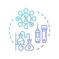 Antigen design and production blue gradient concept icon. Antibody discovery stage. Biotechnology. Round shape line illustration. Abstract idea. Graphic design. Easy to use in article vector