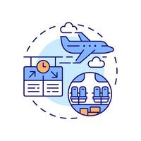 Commercial aircraft multi color concept icon. Airline company, aviation services. Round shape line illustration. Abstract idea. Graphic design. Easy to use in infographic, presentation vector