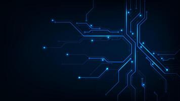 Abstract futurisit circuit board technology with blue light background. vector