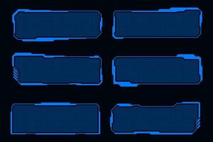 HUD element frame set futuristic interface. Cyberpunk design technology element. vector