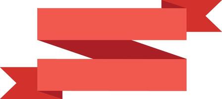 Two overlapping red ribbons are creating a zigzag shape against a clean white background, offering space for custom messages or designs vector