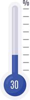 Thermometer indicating 30 percent, symbolizing progress, achievement, temperature measurement, or goal completion within a specific range vector