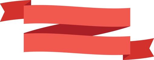 Two slightly waving red ribbons are joined together to create a banner, perfect for adding a touch of elegance and celebration to any design vector