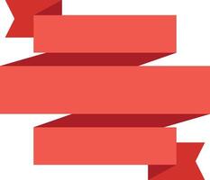 Red ribbon banner waving creating a sense of dynamism and celebration, ideal for highlighting important information or adding a festive touch to designs vector